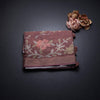 Linen Cinnamon Brown Saree With Painted Zari Thread Work 