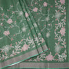 Linen Jade Green Saree With Painted Zari Thread Work