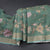 Linen Jade Green Saree With Painted Zari Thread Work 02