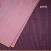Silk Cotton Light Pink Borderless Thread Work Saree