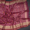 Raw Silk Reddish Pink Printed Saree