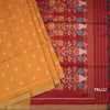 Raw Silk Mango Yellow Thread Work Saree