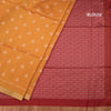 Raw Silk Mango Yellow Thread Work Saree