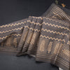 Raw Silk Grey Zig Zag Printed Saree