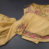 Raw Silk Yellow Zari Stripes Saree And Floral Thread Border