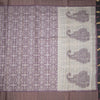 Raw Silk Purple Printed Saree With Zari Border