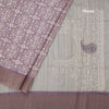 Raw Silk Purple Printed Saree With Zari Border