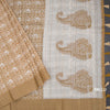 Raw Silk Mustard Yellow Printed Saree With Zari Border