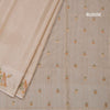 Raw Silk Cream Zari Checked Saree and Thread Border