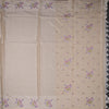 Raw Silk Cream Zari Checked Saree and Thread Border 02