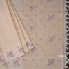 Raw Silk Cream Zari Checked Saree and Thread Border 02