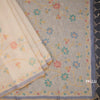 Linen Cream Saree With Painted Zari Thread Work