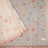 Linen Cream Saree With Painted Zari Thread Work 02