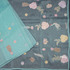 Soft Tissue Sky Blue Thread Work Saree