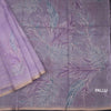 Organza Lavender Leaf Printed With Zari Thread Work Saree
