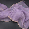 Organza Lavender Leaf Printed With Zari Thread Work Saree