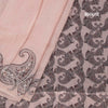 Linen Peach Borderless Thread Work Saree With Paisley Design