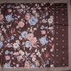 Raw Silk Dark Brown Floral Printed Saree And Thread Cut work Border