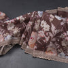 Raw Silk Dark Brown Floral Printed Saree And Thread Cut work Border