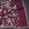Raw Silk Mulberry Pink Floral Printed Saree And Thread Cut Work Border
