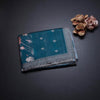 Raw Silk Teal Blue Floral Printed Saree And Thread Cut Work Border