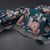 Raw Silk Teal Blue Floral Printed Saree And Thread Cut Work Border