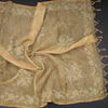 Linen Gold Saree Painted With Zari Thread Work