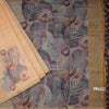 Organza Pastel Orange Printed With Zari Thread Work