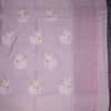 Raw Silk Light Lavender Thread Work Saree In Bird Design