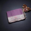 Raw Silk Plum Purple Zari Checked Saree And Thread Work Border