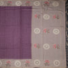 Raw Silk Plum Purple Zari Checked Saree And Thread Work Border