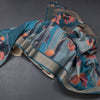 Raw Silk Blue Printed Saree And Zari Border