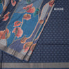 Raw Silk Blue Printed Saree And Zari Border 02