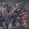 Raw Silk Blue Printed Saree And Zari Border 02