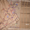 Raw Silk Sandal Floral Printed Saree With Zari Border