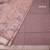 Raw Silk Light Brown Floral Printed Saree And Zari Border