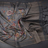 Raw Silk Fossil Grey Floral Printed Saree And Zari Border
