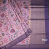 Raw Silk Onion Pink Floral Printed Saree And Zari Border