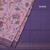 Raw Silk Onion Pink Floral Printed Saree And Zari Border