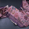 Raw Silk Onion Pink Floral Printed Saree And Zari Border
