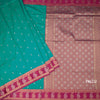 Art Silk Peacock Green Saree With Zari Buttas And Mango Border