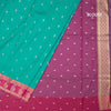 Art Silk Peacock Green Saree With Zari Buttas And Mango Border