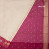 Art Silk Cream Saree With Zari Buttas And Floral Border