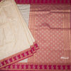 Art Silk Cream Saree With Zari Buttas And Mango Border