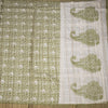 Raw Silk Green Printed Saree And Zari Border