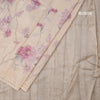 Raw Silk Cream Floral Printed Saree And Thread Cut WorkBorder