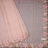 Kota Peach Floral Thread Work Saree And Cut Work Border