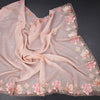 Kota Peach Floral Thread Work Saree And Cut Work Border