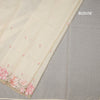 Kota Cream Floral Thread Work Saree And Cut Work Border