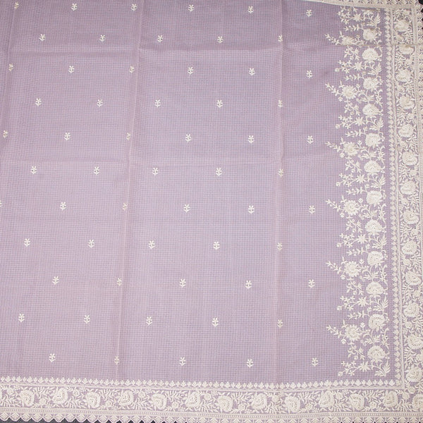 Kota Light Pink Floral Thread Work Saree 02